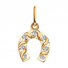 Золотая подвеска Символ года SOKOLOV с фианитом 035569 035569 фото