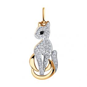 Золотая подвеска SOKOLOV 035762 с фианитом 035762 фото
