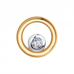 Золотая подвеска SOKOLOV 035802 с фианитом 035802 фото