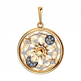 Золотая подвеска SOKOLOV с подвижным элементом и фианитом 035849 035849 фото