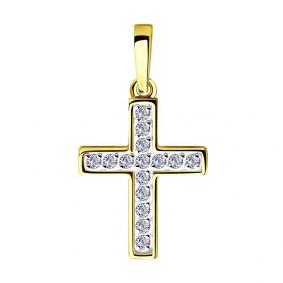Подвеска из лимонного золота SOKOLOV 035850-2 с фианитом 035850-2 фото