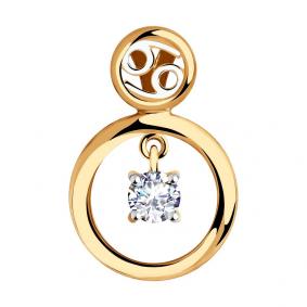 Золотая подвеска SOKOLOV с подвижным фианитом 035865 035865 фото