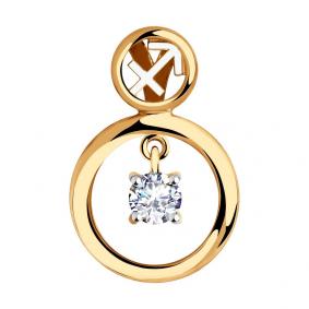Золотая подвеска SOKOLOV с подвижным фианитом знак зодиака стрелец 035870 035870 фото