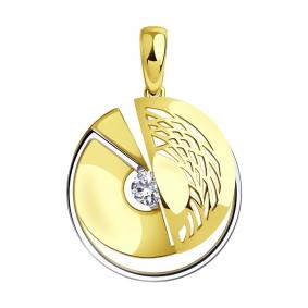 Подвеска из лимонного золота SOKOLOV 035917-2 с фианитом 035917-2 фото