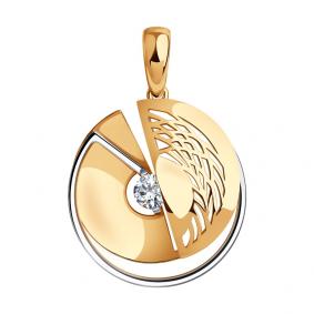 Золотая подвеска SOKOLOV 035917 с фианитом 035917 фото