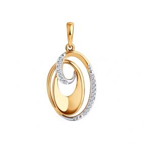 Золотая подвеска SOKOLOV 035999 с фианитом 035999 фото