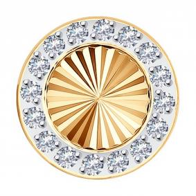 Золотая подвеска SOKOLOV 036108 с фианитом 036108 фото