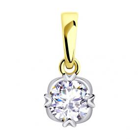 Золотая подвеска SOKOLOV 036212-2 с фианитом 036212-2 фото