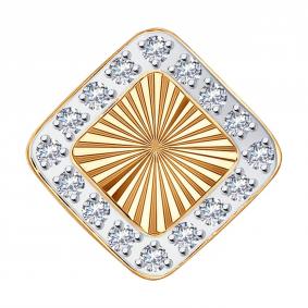 Золотая подвеска SOKOLOV 036235 с фианитом 036235 фото