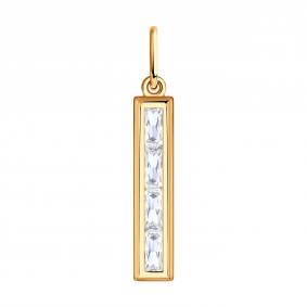 Золотая подвеска SOKOLOV 036267 с фианитом 036267 фото