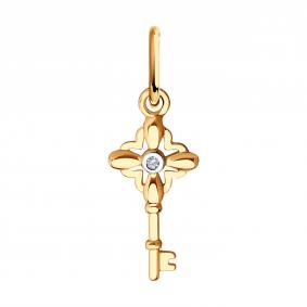 Золотая подвеска SOKOLOV 036277 с фианитом 036277 фото