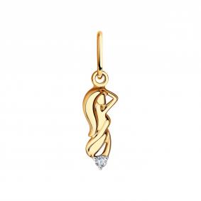 Золотая подвеска Знак зодиака Дева SOKOLOV с фианитом 036365 036365 фото