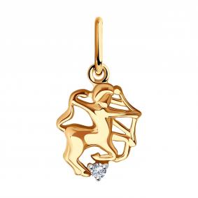 Золотая подвеска Знак зодиака Стрелец SOKOLOV с фианитом 036368 036368 фото