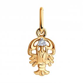 Золотая подвеска Знак зодиака Рак SOKOLOV 036379 036379 фото