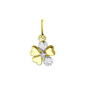 Подвеска из лимонного золота SOKOLOV 036393-2 с фианитом 036393-2 фото