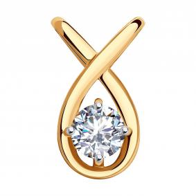 Золотая подвеска SOKOLOV 036423 с фианитом 036423 фото