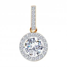 Золотая подвеска SOKOLOV 036435 с фианитом 036435 фото