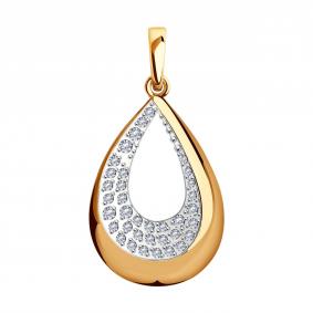 Золотая подвеска SOKOLOV 036451 с фианитом 036451 фото