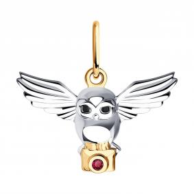 Золотая подвеска SOKOLOV 036481 с рубиновым корундом 036481 фото