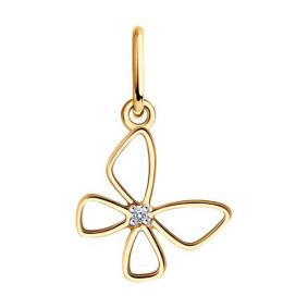 Золотая подвеска SOKOLOV 036509 с фианитом 036509 фото