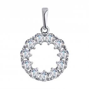Подвеска из белого золота SOKOLOV 036538-3 с фианитом 036538-3 фото