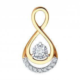 Золотая подвеска SOKOLOV 036587 с фианитом 036587 фото