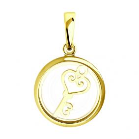 Подвеска из лимонного золота SOKOLOV 036597-2 с минеральным стеклом 036597-2 фото