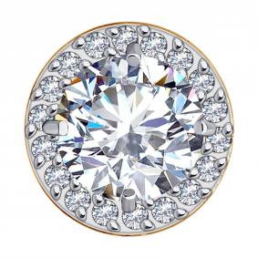 Золотая подвеска SOKOLOV 036600 с фианитом 036600 фото