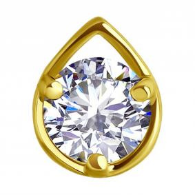 Подвеска из лимонного золота SOKOLOV 036601-2 с фианитом 036601-2 фото