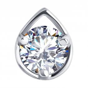 Подвеска из белого золота SOKOLOV 036601-3 с фианитом 036601-3 фото