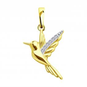 Подвеска из лимонного золота SOKOLOV 036603-2 с фианитом 036603-2 фото