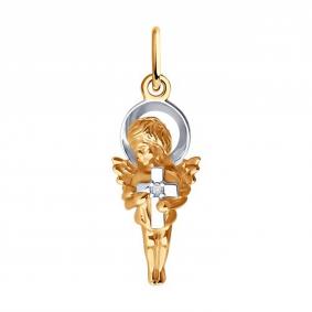 Золотая подвеска SOKOLOV 036614 с фианитом 036614 фото