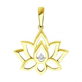 Подвеска из лимонного золота SOKOLOV 036623-2 с фианитом 036623-2 фото