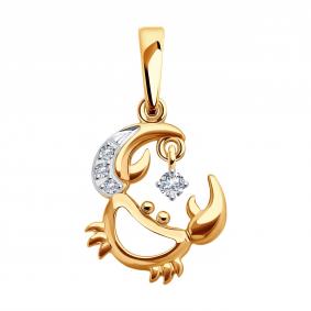 Золотая подвеска SOKOLOV 036636 с фианитом 036636 фото