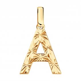 Золотая подвеска-буква А SOKOLOV 036652 036652 фото