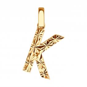 Золотая подвеска-буква К SOKOLOV 036657 036657 фото
