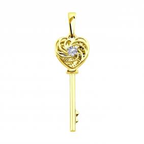 Подвеска из лимонного золота SOKOLOV 036659-2 с фианитом 036659-2 фото