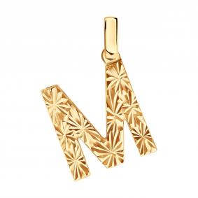 Золотая подвеска-буква М SOKOLOV 036664 036664 фото