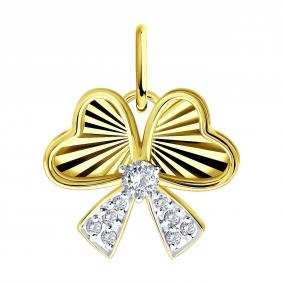 Золотая подвеска SOKOLOV 036712-2 с фианитом 036712-2 фото