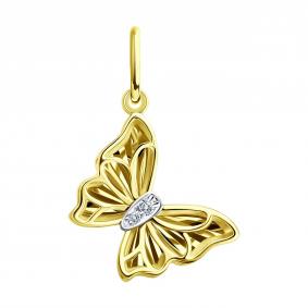 Золотая подвеска SOKOLOV 036813-2 с фианитом 036813-2 фото