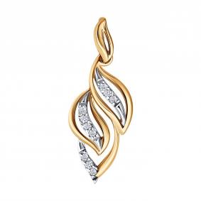 Золотая подвеска SOKOLOV 036814 с фианитом 036814 фото