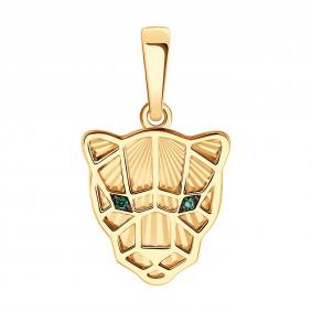 Золотая подвеска SOKOLOV 036821 с фианитом 036821 фото