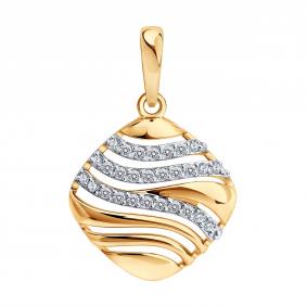 Золотая подвеска SOKOLOV 036861 с фианитом 036861 фото