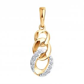Золотая подвеска SOKOLOV 036862 с фианитом 036862 фото