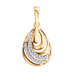 Золотая подвеска SOKOLOV 036867 с фианитом 036867 фото