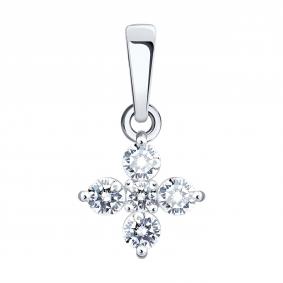 Золотая подвеска SOKOLOV 036881-3 с фианитом 036881-3 фото