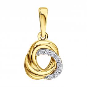 Золотая подвеска SOKOLOV 036893-2 с фианитом 036893-2 фото