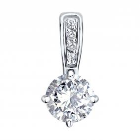 Подвеска из белого золота SOKOLOV 036921-3 с фианитом 036921-3 фото