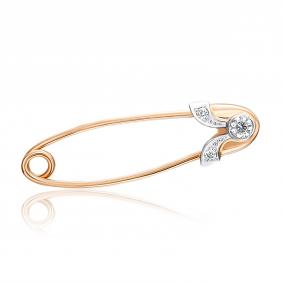 Булавка из комбинированного золота Platina 04-0015-00-401-1111-03 с фианитом 04-0015-00-401-1111-03 фото