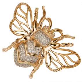 Золотая брошь Platina 04-0073-00-401-1110-33 с фианитом 04-0073-00-401-1110-33 фото